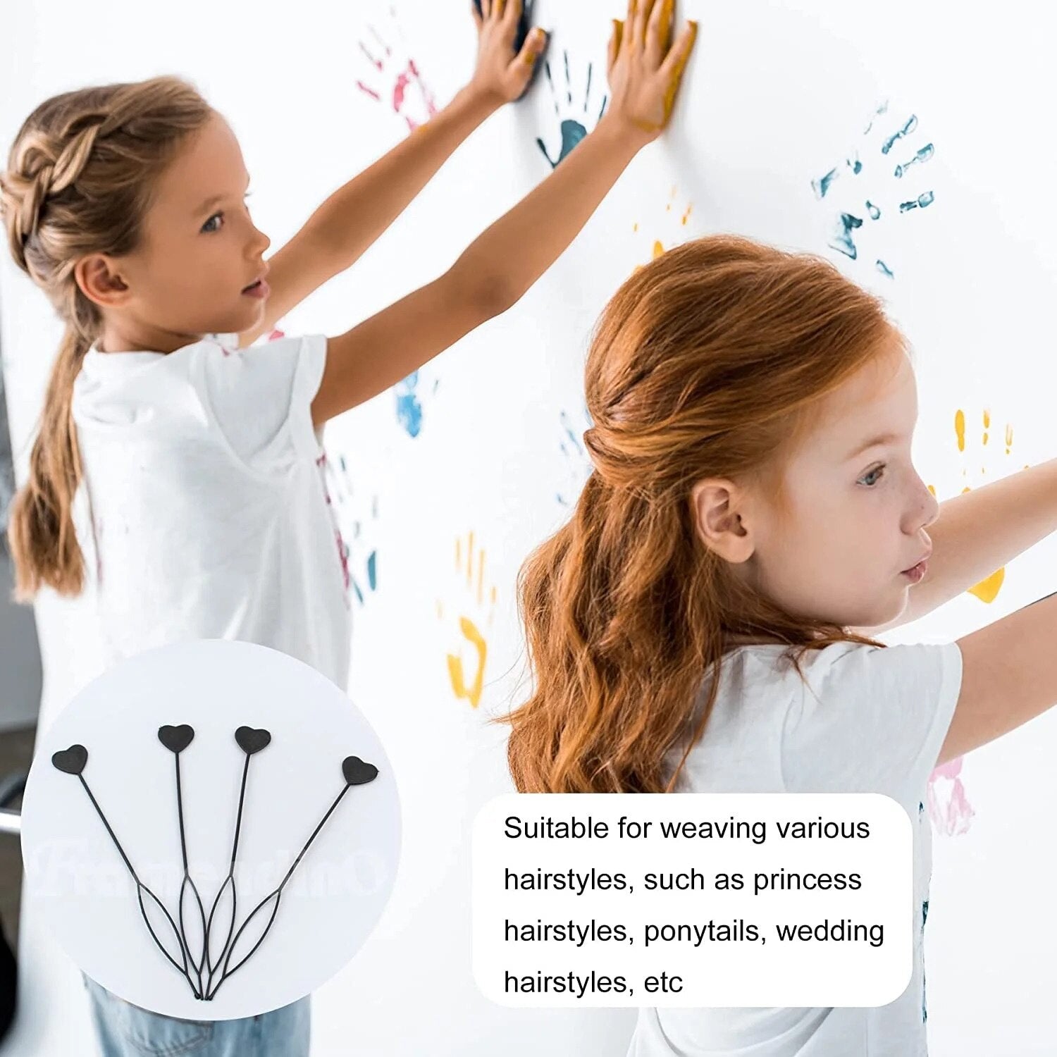 Heart-shaped Hairpin Set (2 Pcs)