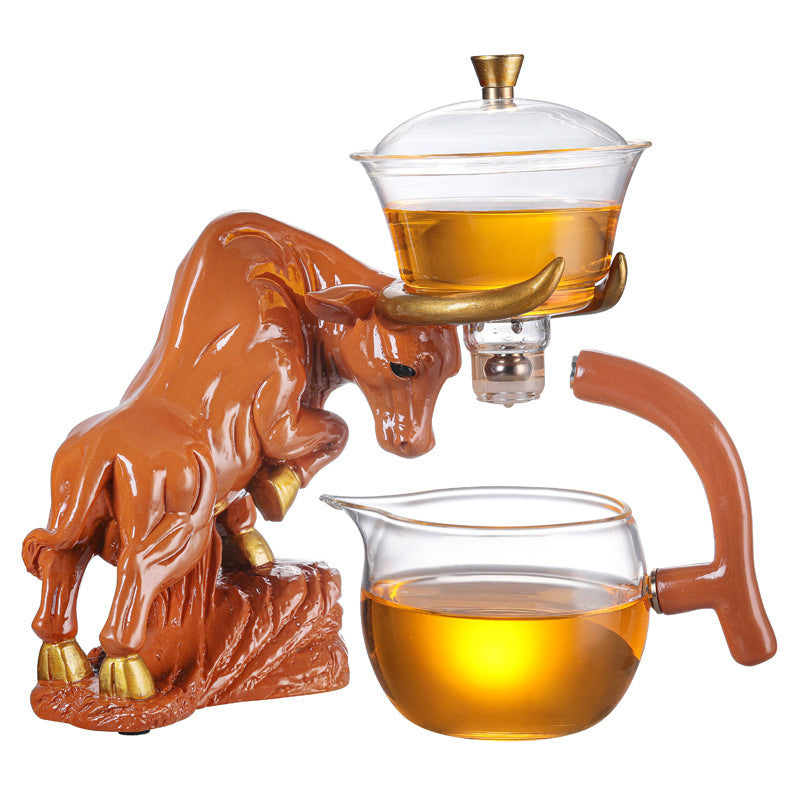 Niu Zhuan Qiankun Glass Semi-Automatic Tea Maker – Elegant One-Touch Kung Fu Teapot