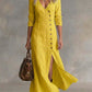 Fashionable Casual Cotton-Linen Long-Sleeve Womens Dress