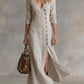 Fashionable Casual Cotton-Linen Long-Sleeve Womens Dress