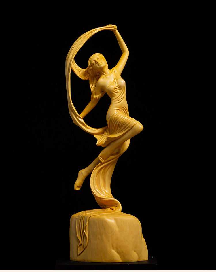 Wood Carving Beauty Figure Ornament – Elegant Home Decoration