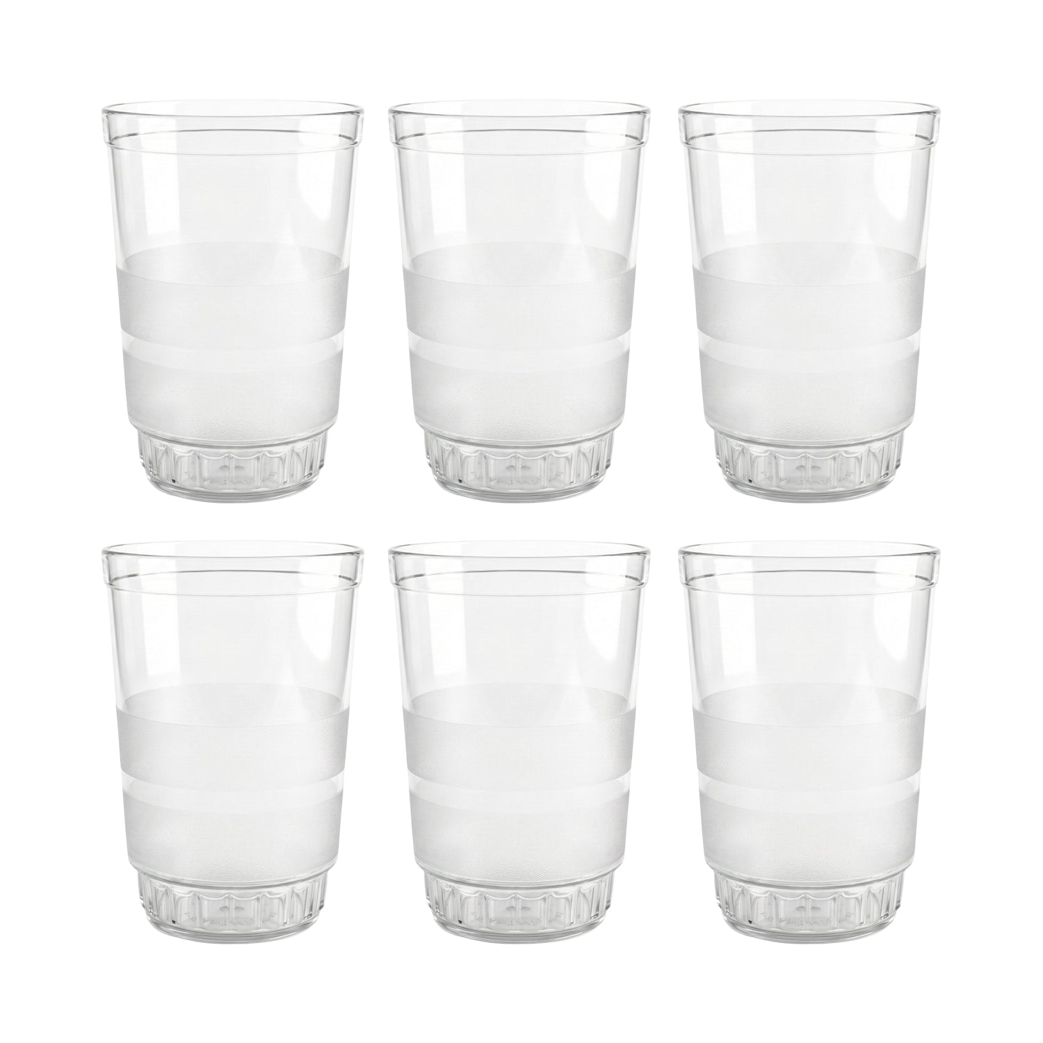 Transparent Janta Drinking Glass Set (300ml 6 Pc Set)