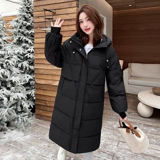 Women’s Relaxed-Fit Long Cotton Coat with Hood | Casual Outerwear