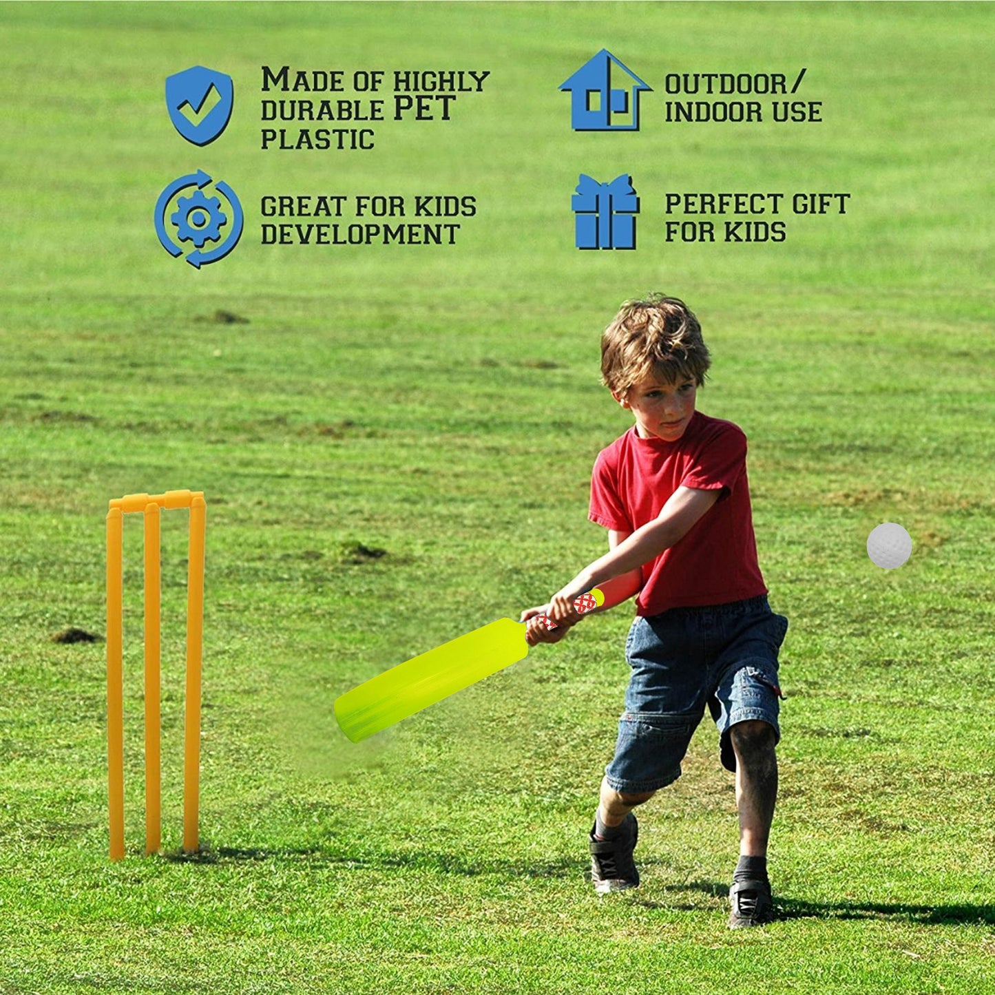 8026 Plastic Cricket Bat Ball Set For Boys And Girls