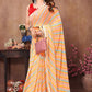 Netra Fashion Georgette Silk Printed Ready-to-Wear Saree with Lace Border (SCG)