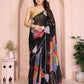 Netra Fashion Georgette Silk Printed Ready-to-Wear Saree with Lace Border (SCG)