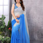 Netra Fashion Georgette Silk Printed Ready-to-Wear Saree with Lace Border (SCG)