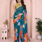 Netra Fashion Georgette Silk Printed Ready-to-Wear Saree with Lace Border (SCG)