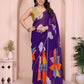 Netra Fashion Georgette Silk Printed Ready-to-Wear Saree with Lace Border (SCG)