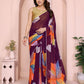 Netra Fashion Georgette Silk Printed Ready-to-Wear Saree with Lace Border (SCG)