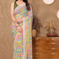 Netra Fashion Georgette Silk Printed Ready-to-Wear Saree with Lace Border (SCG)