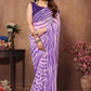 Netra Fashion Georgette Silk Printed Ready-to-Wear Saree with Lace Border (SCG)