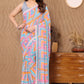 Netra Fashion Georgette Silk Printed Ready-to-Wear Saree with Lace Border (SCG)
