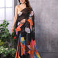 Netra Fashion Georgette Silk Printed Ready-to-Wear Saree with Lace Border (SCG)