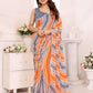 Netra Fashion Georgette Silk Printed Ready-to-Wear Saree with Lace Border (SCG)
