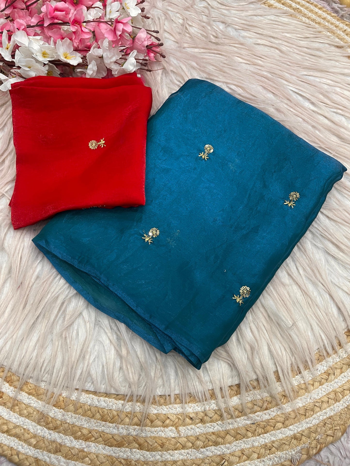 Bollywood Trending Fandy Satin Saree with Sequin Butti Work