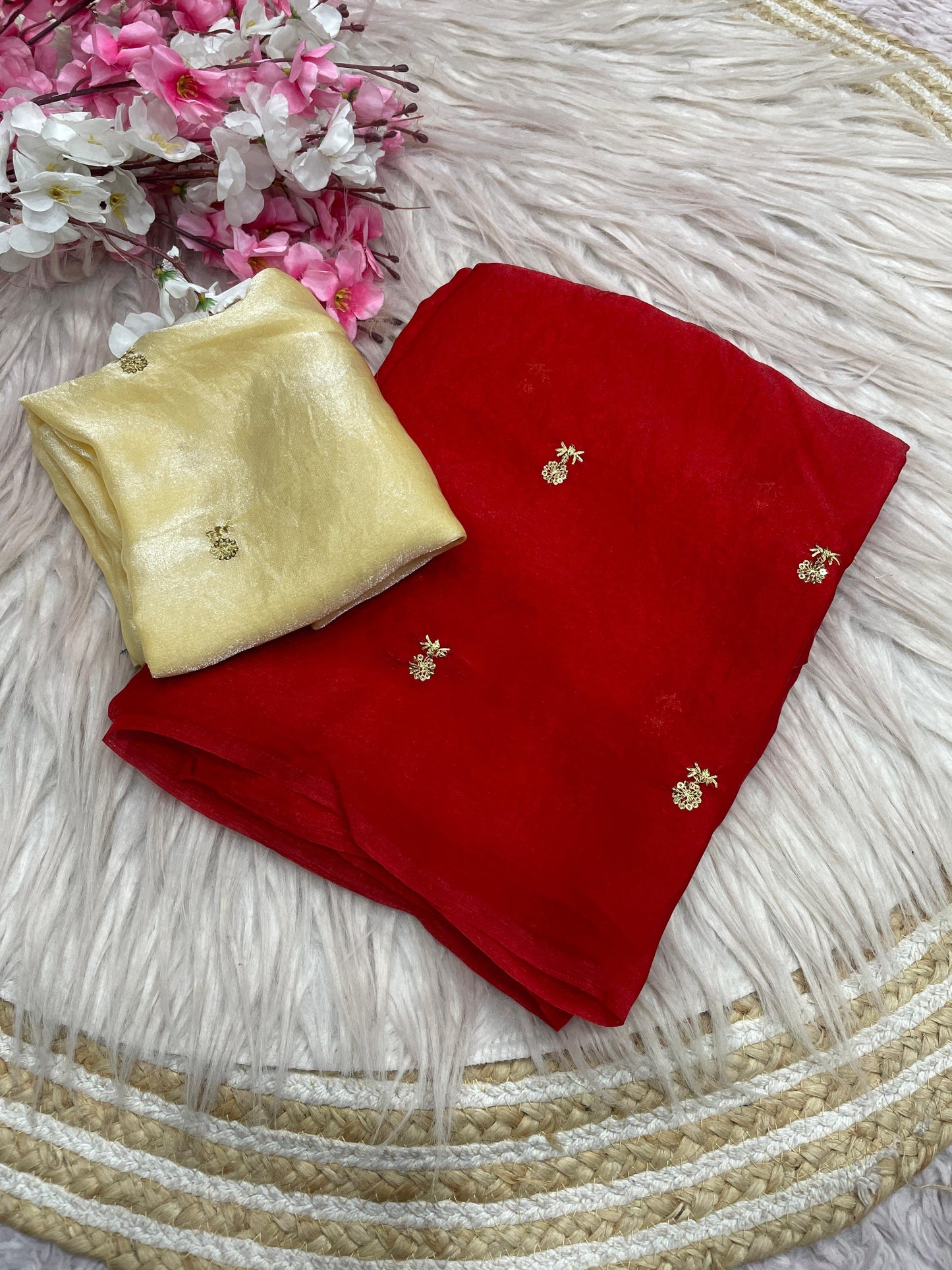 Bollywood Trending Fandy Satin Saree with Sequin Butti Work