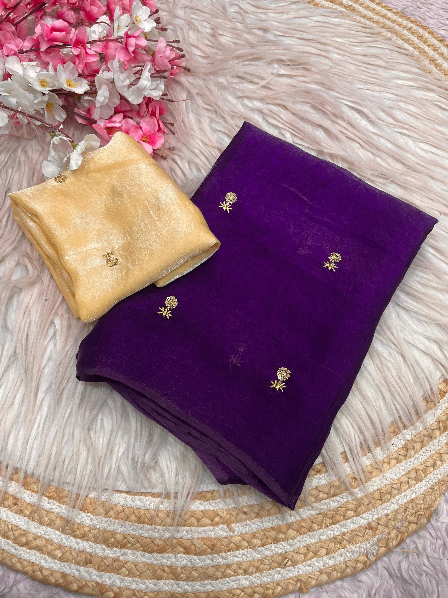 Bollywood Trending Fandy Satin Saree with Sequin Butti Work