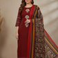 Pure Heavy Cotton Embroidered Kurti Set with Pant & Dupatta | Ethnic Wear