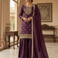 Eid Exclusive GMY Silk Sequence Embroidered Sharara Set with Dupatta | Wedding & Festive Wear