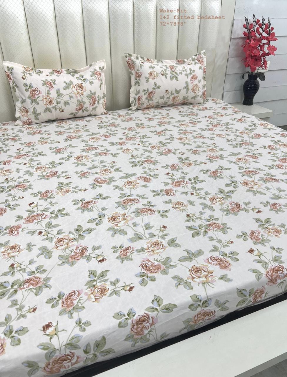 WAKE-FIT King Size Fitted Bedsheet Set – Specially Crafted for Your Comfort |ZR