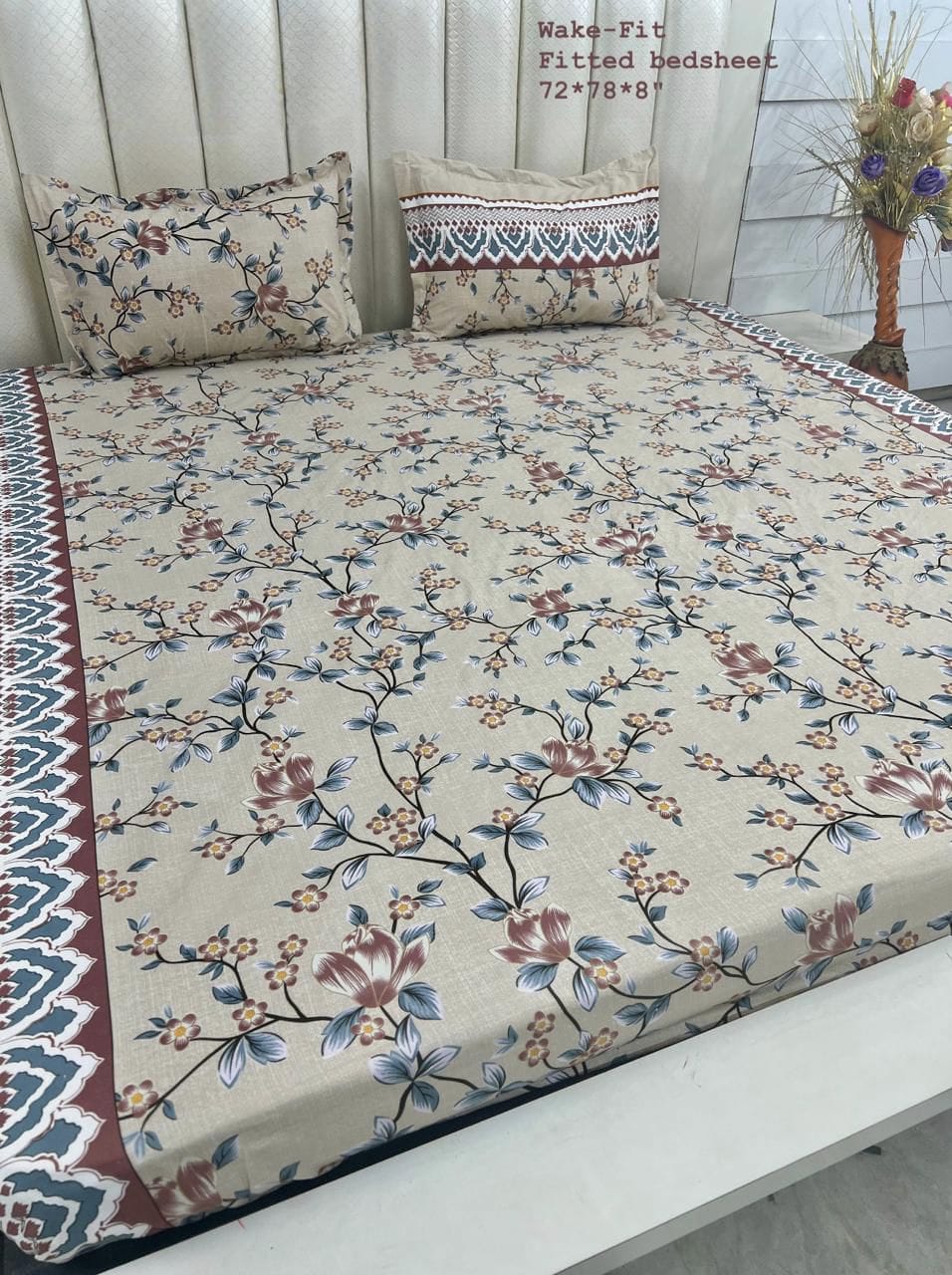 WAKE-FIT King Size Fitted Bedsheet Set – Specially Crafted for Your Comfort |ZR