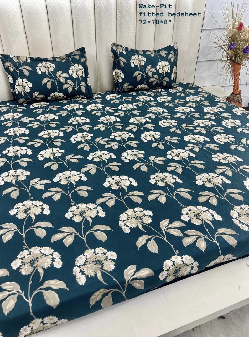 WAKE-FIT King Size Fitted Bedsheet Set – Specially Crafted for Your Comfort |ZR