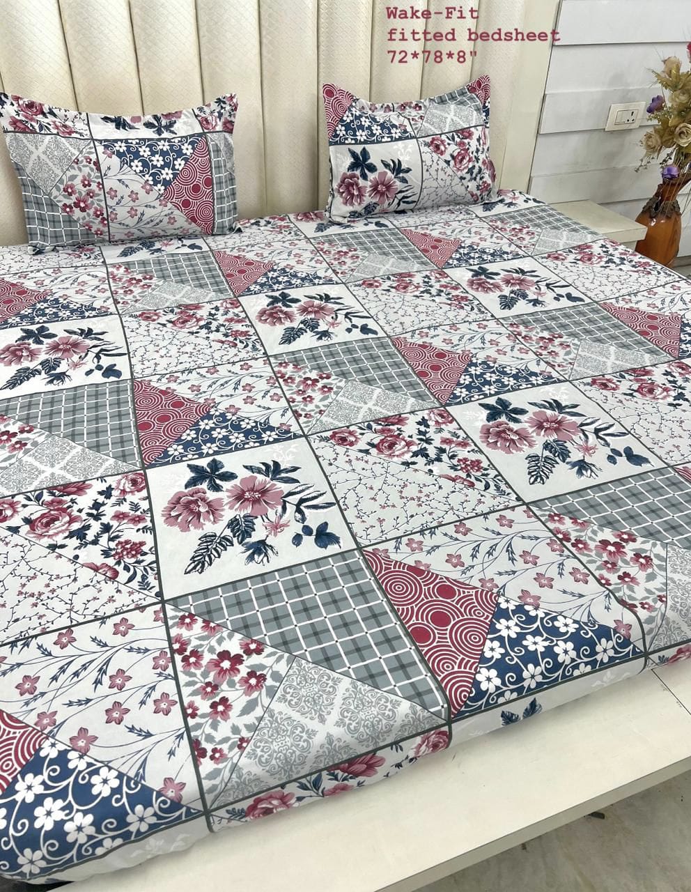 WAKE-FIT King Size Fitted Bedsheet Set – Specially Crafted for Your Comfort |ZR