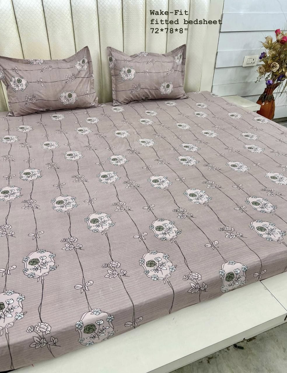 WAKE-FIT King Size Fitted Bedsheet Set – Specially Crafted for Your Comfort |ZR