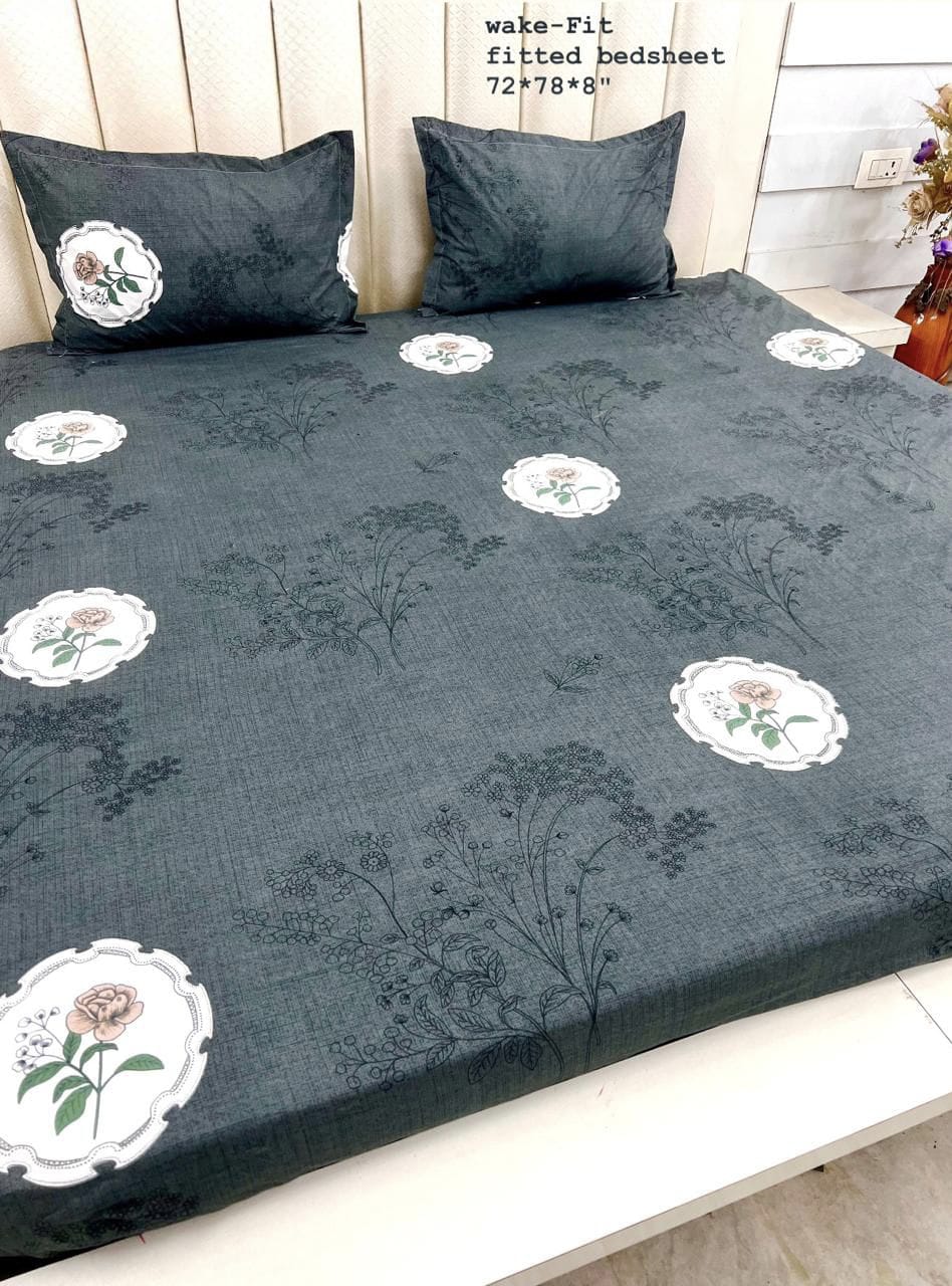 WAKE-FIT King Size Fitted Bedsheet Set – Specially Crafted for Your Comfort |ZR