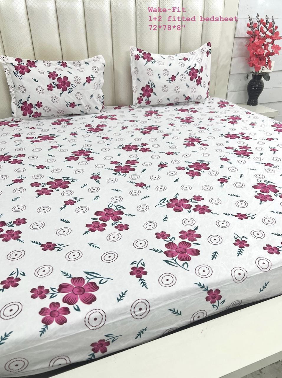 WAKE-FIT King Size Fitted Bedsheet Set – Specially Crafted for Your Comfort |ZR