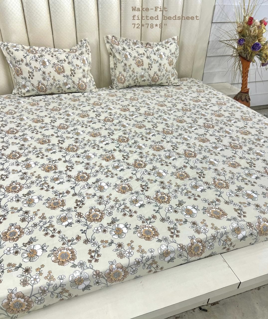 WAKE-FIT King Size Fitted Bedsheet Set – Specially Crafted for Your Comfort |ZR