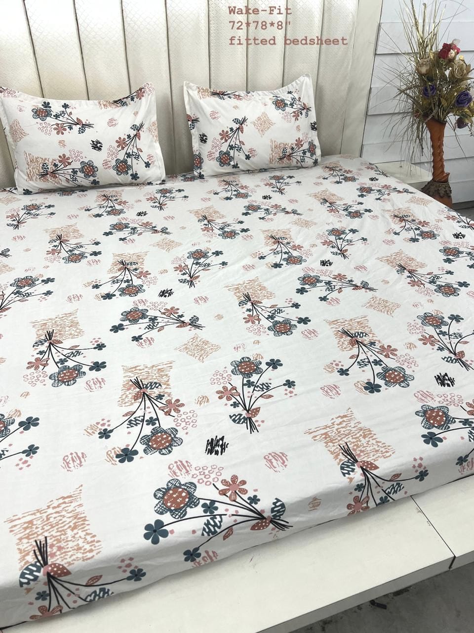 WAKE-FIT King Size Fitted Bedsheet Set – Specially Crafted for Your Comfort |ZR