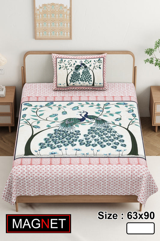 MAGNET Cotton Single Bedsheet Set – Pure Cotton Comfort for Everyday Luxury |ZR