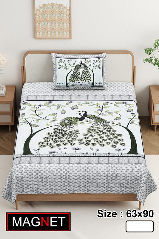 MAGNET Cotton Single Bedsheet Set – Pure Cotton Comfort for Everyday Luxury |ZR