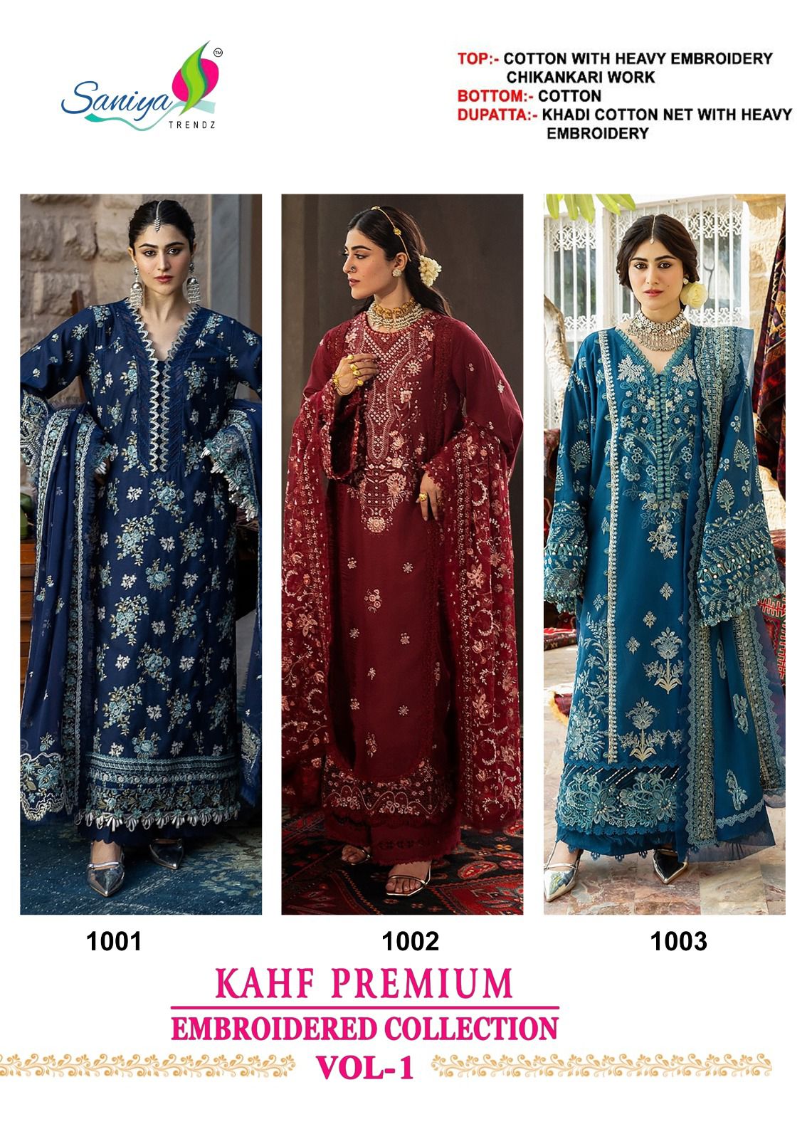 SANIYA TRENDZ – KAHF Premium Vol-1 Designer Suit Set | NC