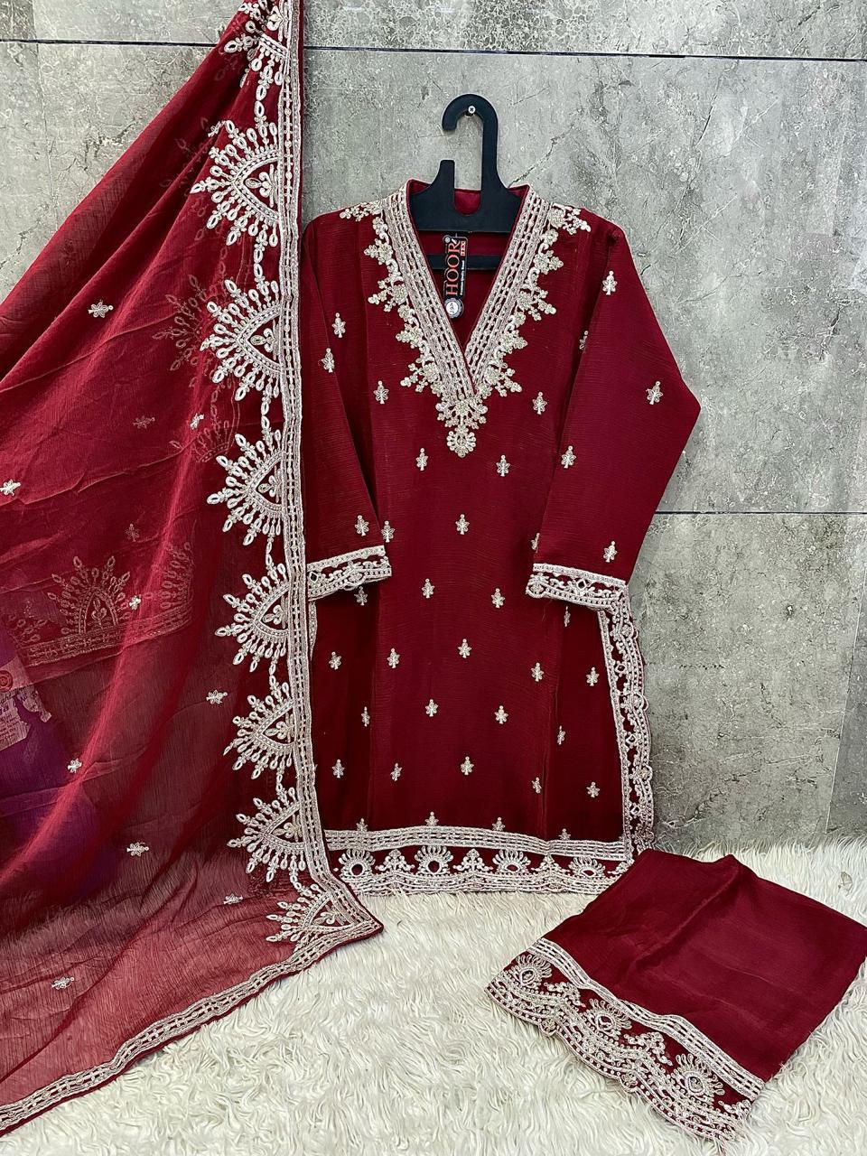 HOOR TEX – HF-96 Premium Pakistani Chiffon Suit Collection |NC