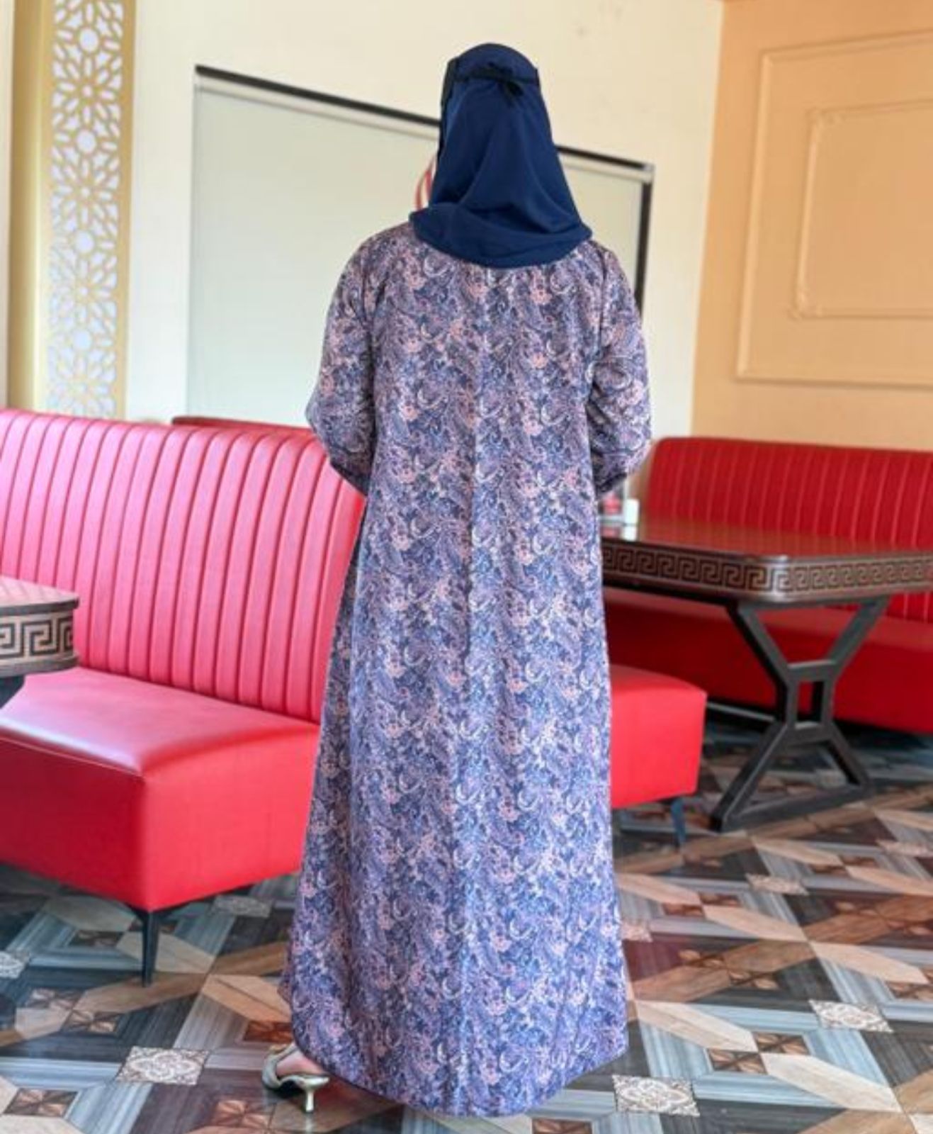Luxury Printed Pashmina Abaya with Matching Stole & Inner | Premium Summer Cotton Linen Blend Modest Wear | Designer Islamic Abaya for Women | AF