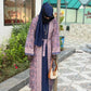 Luxury Printed Pashmina Abaya with Matching Stole & Inner | Premium Summer Cotton Linen Blend Modest Wear | Designer Islamic Abaya for Women | AF