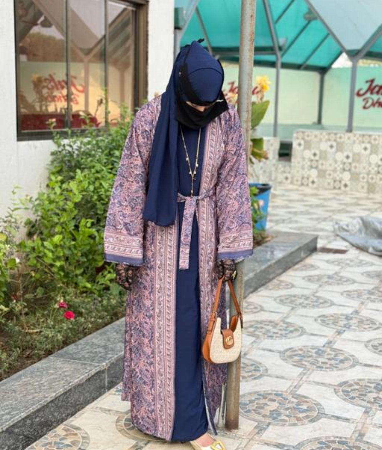 Luxury Printed Pashmina Abaya with Matching Stole & Inner | Premium Summer Cotton Linen Blend Modest Wear | Designer Islamic Abaya for Women | AF