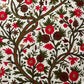 Red Tree of Life Crewel Work Kashmiri Curtain
