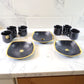 8237 Sweet Buzz Ceramic Tea  Cups  Mug Set With Seashell Shape Serving Bowl Milk Cup Coffee Cup Tea Cup Breakfast Cup Drinking Mug Or Outdoor For Household Gift For Birthday Wedding Party (8 Pcs Set)