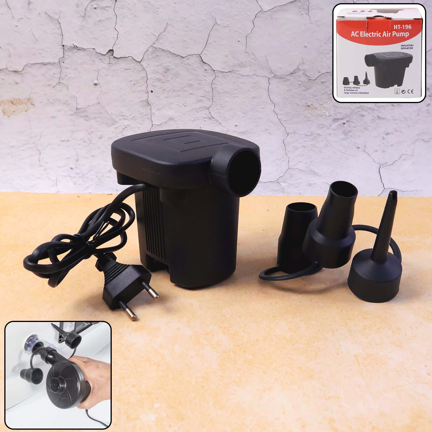 9080 Electric Air Pump For Ball  Balloon ( 3 Nozzle )