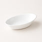 Plastic Marin Serving Bowl  Elegant Oval Deep Bowl (1 Pc  White)