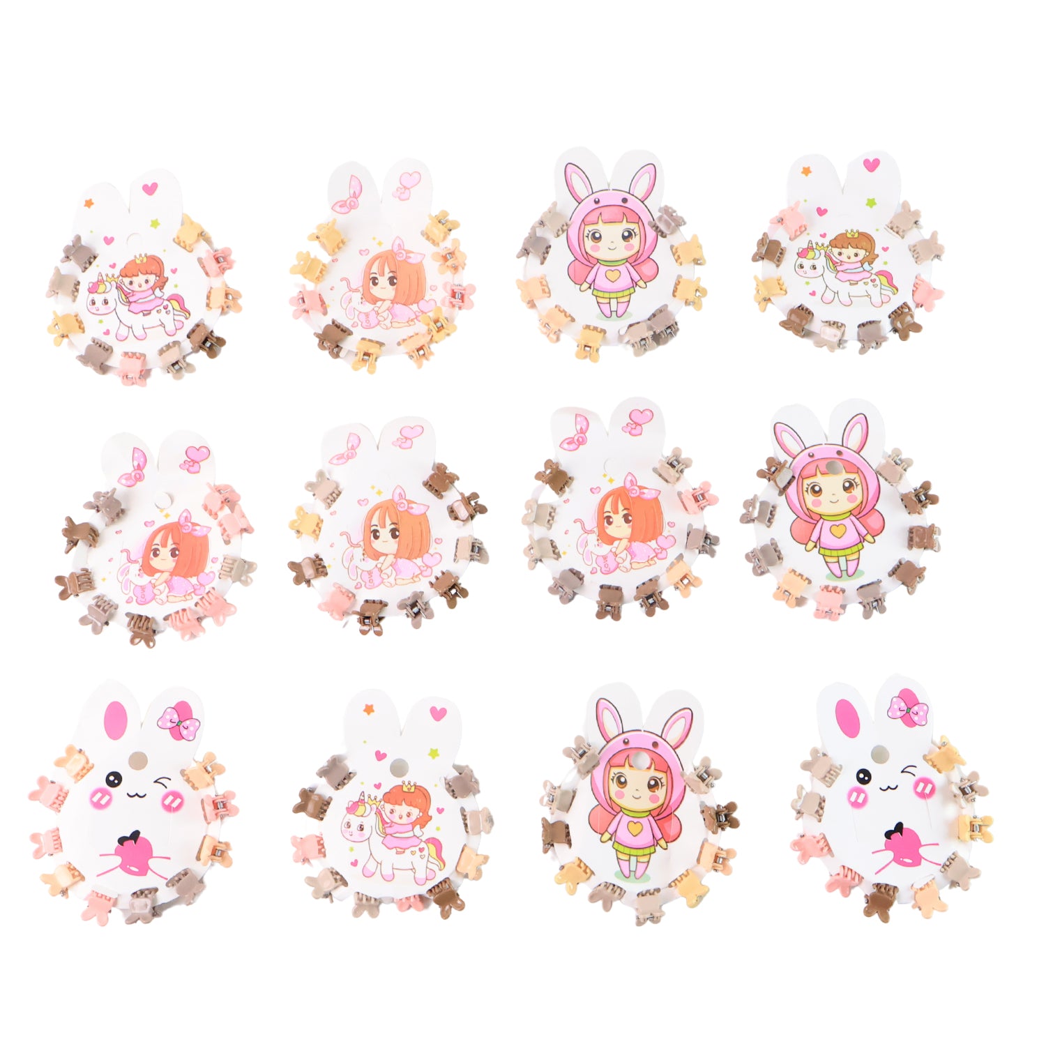 Mini Claw Hair Clips Set For Girls (12 Pkt  1 Set)
