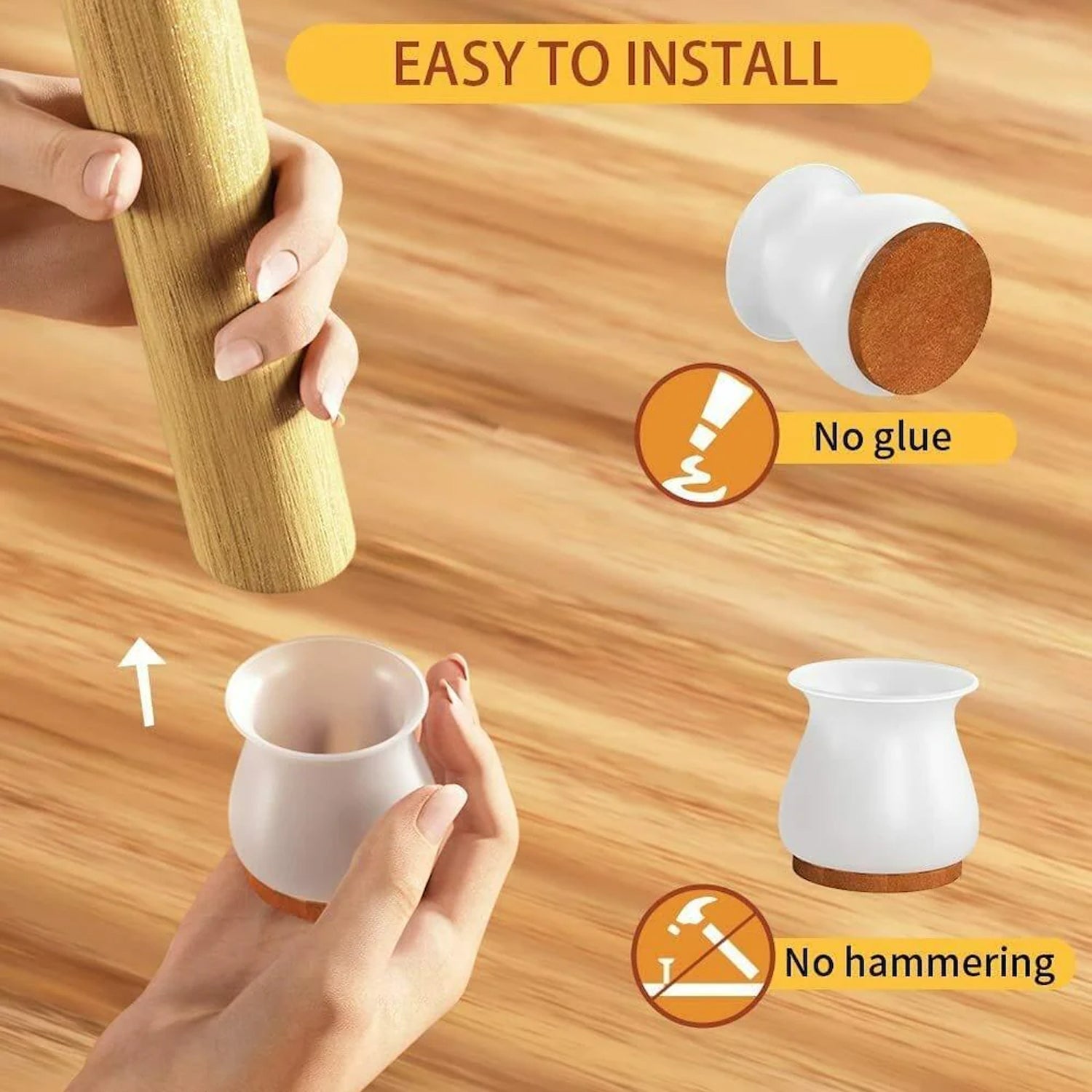 Premium Silicone Furniture Feet Pads (4 Pc Set  Mix Color)