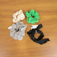 Stylish Fabric Hair Scrunchie With Bow Tie Design(1 Pc Mix Color  Design)