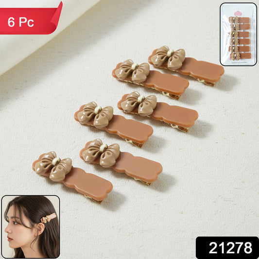 Elegant Bow Design Premium Fashion Hair Clips (6 Pc)