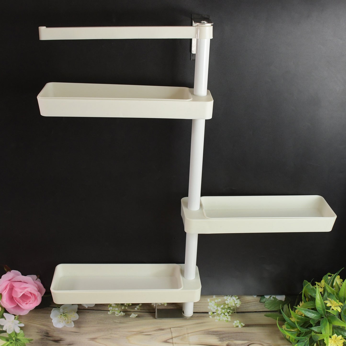 Kitchen Organization Rotating Shelf Storage Racks Multipurpose Adjustable (1 Set)