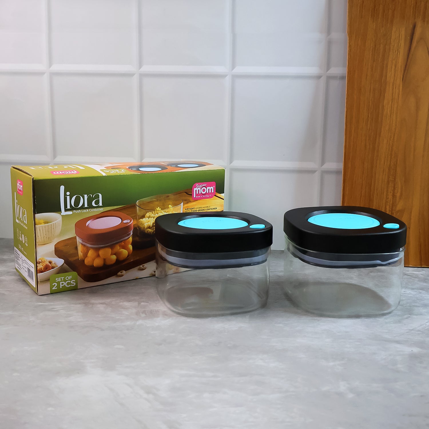 Supermom Airtight Kitchen Storage Containers  (2 Pc Set  500 Ml)